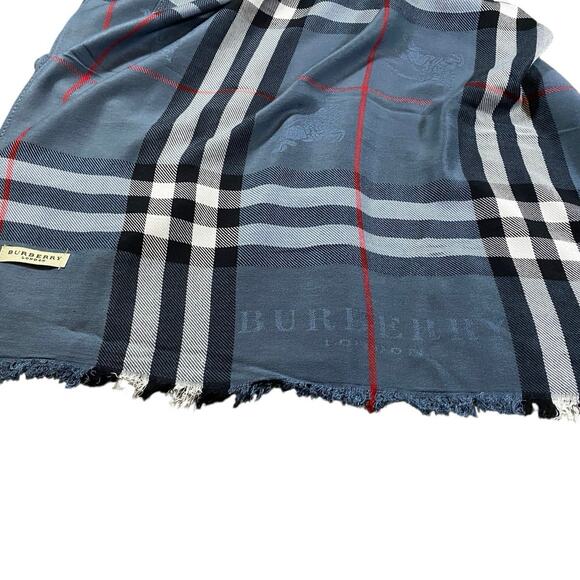 Burberry Cashmere Blend Mega Check Scarf - 26”x76” - Picture 3 of 4